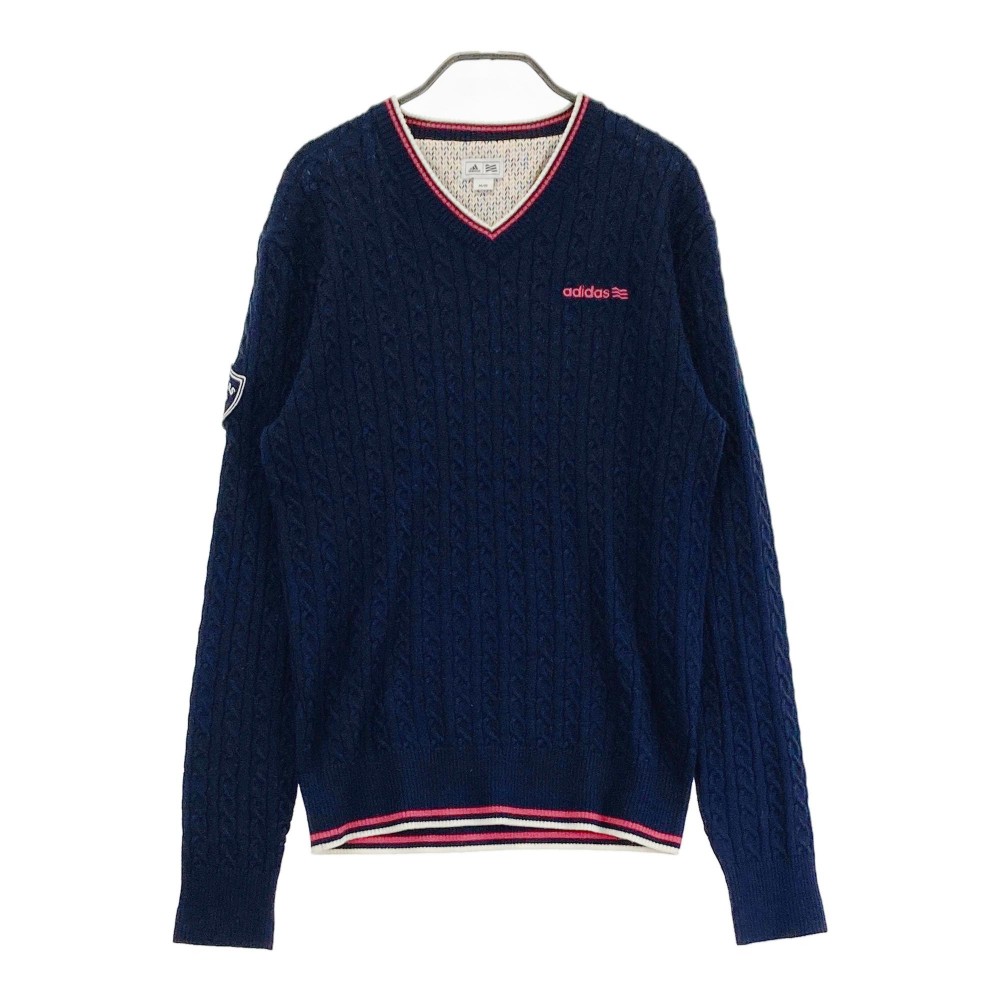 ADIDAS GOLF アディダスゴルフ ニットセーター ネイビー系 M 【中古】ゴルフウェア メンズ