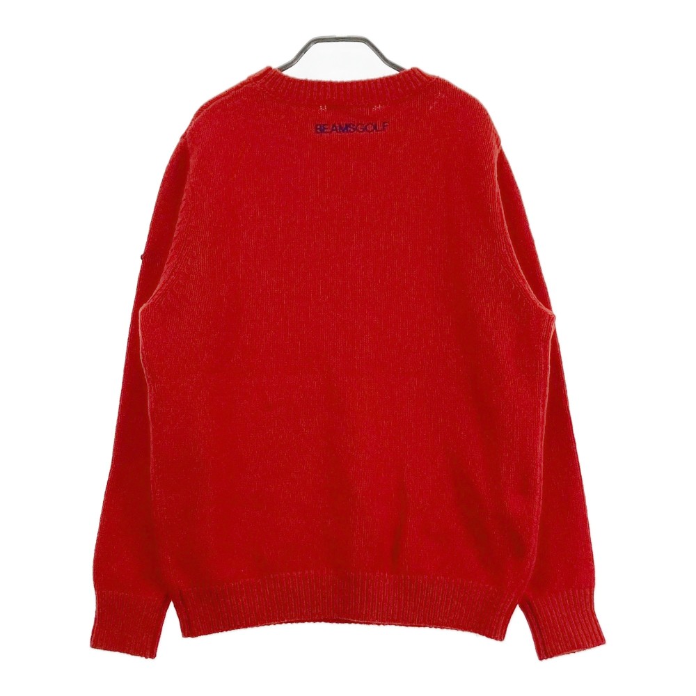 BEAMS GOLF ビームスゴルフ ニットセーター ウール レッド系 L 【中古】ゴルフウェア メンズ
