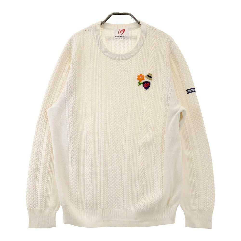 MASTER BUNNY EDITION マスターバニーエディション ニットセーター カシミヤ混 ホワイト系 6 【中古】ゴルフウェア メンズ