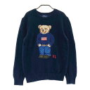POLO RALPH LAUREN ポロ ラルフローレン ニットセーター ベア くま ネイビー系 L/G 【中古】メンズ