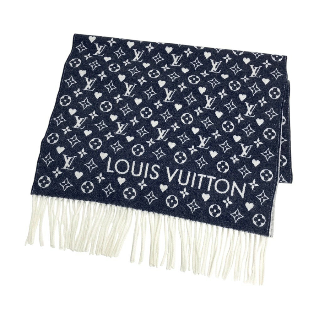 LOUIS VUITTON ルイ ヴィトン M77640 マフラー ゲーム オン モノグラム ネイビー系 【中古】メンズ