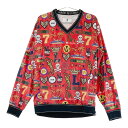 MARK&LONA マークアンドロナ 長袖ブルゾン 総柄 レッド系 M 【中古】ゴルフウェア メンズ