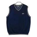 UNDER ARMOUR アンダーアーマー ウール混 Vネック ニットベスト ネイビー系 LG 【中古】ゴルフウェア メンズ