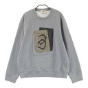 HERMES エルメス スウェット レザーパッチ グレー系 L 【中古】メンズ