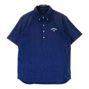 CALLAWAY キャロウェイ 半袖ポロシャツ 総柄 ネイビー系 LL 【中古】ゴルフウェア メンズ(4)