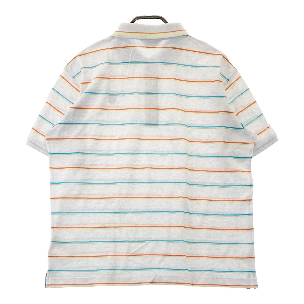 ADABAT アダバット 半袖ポロシャツ ワッペン ボーダー柄 グレー系 50 【中古】ゴルフウェア メンズ