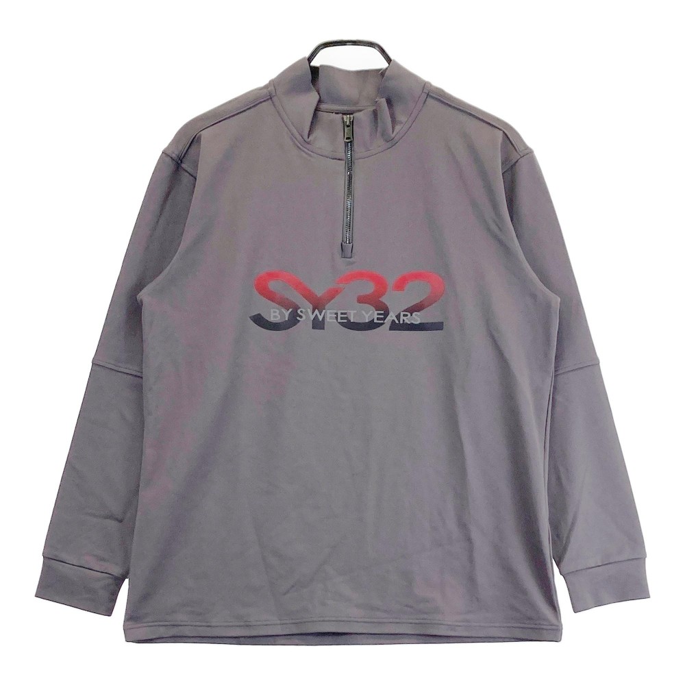 SY32 BY SWEET YEARS GOLF エスワイサーティトゥ SYG-22A14 ハーフジップ 長袖Tシャツ グレー系 XL 【中古】ゴルフウェア メンズ