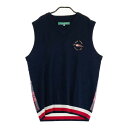 TOMMY HILFIGER GOLF トミー ヒルフィガーゴルフ THMA156 ニットベスト バックタータンチェック柄 ネイビー系 LL 【中古】ゴルフウェア メンズ