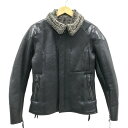 MAX FRITZ マックスフリッツ MFB-2334 ムートンレザー ライダースジャケット ブラック系 44 【中古】バイクウェア メンズ