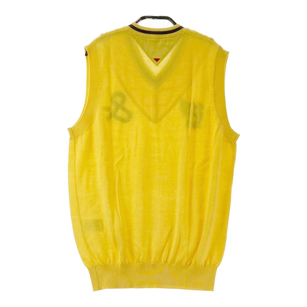 AND PER SE アンパスィ ニットベスト イエロー系 M 【中古】ゴルフウェア メンズ