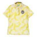 CUARTO UNITED クアルトユナイテッド 半袖ポロシャツ 総柄 イエロー系 L 【中古】ゴルフウェア メンズ(4)