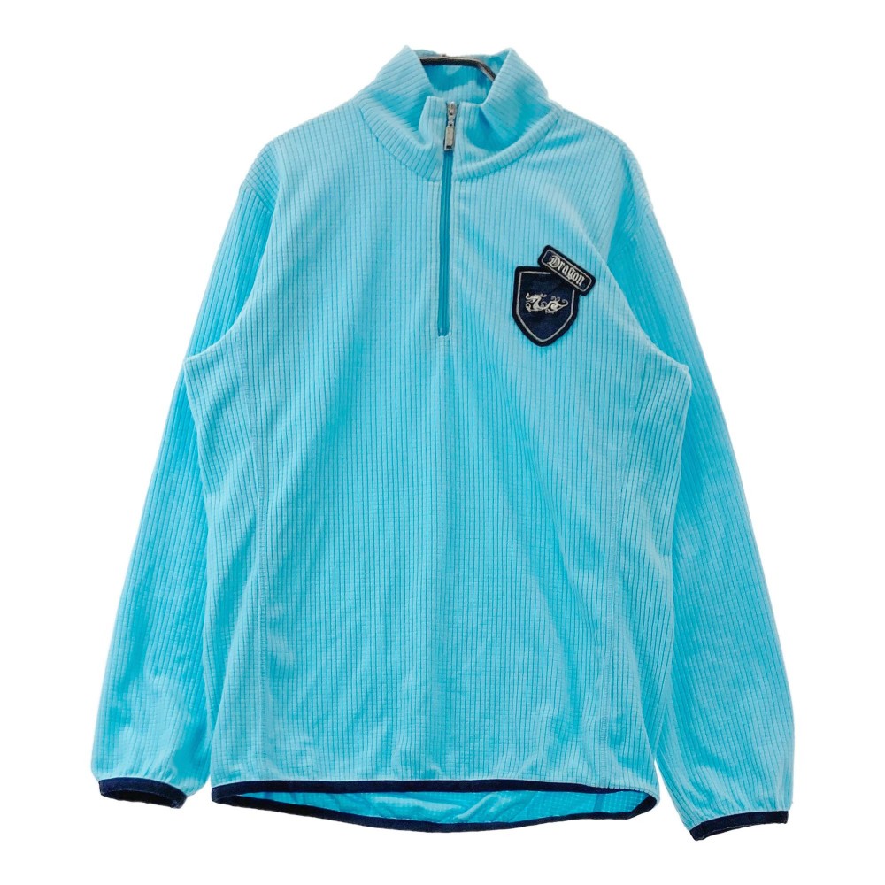 DANCE WITH DRAGON ダンスウィズドラゴン 起毛 ハーフジップ 長袖Tシャツ ブルー系 3 【中古】ゴルフウェア メンズ