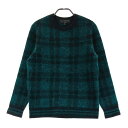 ST ANDREWS セントアンドリュース アルパカ混 長袖ニットセーター チェック柄 グリーン系 L 【中古】ゴルフウェア メンズ