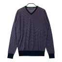 JOHN SMEDLEY ジョンスメドレー ニットセーター ボーダー柄 パープル系 XS 【中古】メンズ