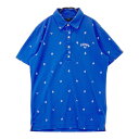CALLAWAY キャロウェイ 半袖ポロシャツ ヨット 総柄 ブルー系 M 【中古】ゴルフウェア メンズ