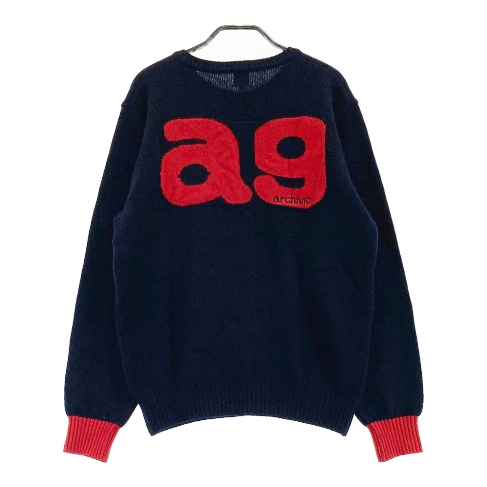 ARCHIVIO アルチビオ カシミヤ混 ニットセーター ネイビー系 46 【中古】ゴルフウェア メンズ