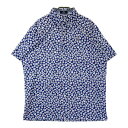 MUNSING WEAR マンシングウェア 半袖ポロシャツ 花柄 ネイビー系 LL 【中古】ゴルフウェア メンズ(4)