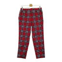 BEAMS GOLF ビームスゴルフ ドットエアー パンツ チェック柄 レッド系 44 【中古】ゴルフウェア メンズ(4)