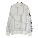 LUXEAKMPLUS リュクスエイケイエムプラス ハイネック ニットセーター ロゴ総柄 ホワイト系 S 【中古】ゴルフウェア メンズ