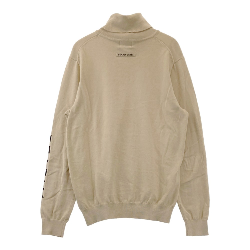 PEARLY GATES パーリーゲイツ タートルネック ニット セーター ベージュ系 4 【中古】ゴルフウェア メンズ