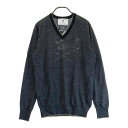 MARK&LONA マークアンドロナ Vネック ウール混 ニットセーター グレー系 S 【中古】ゴルフウェア メンズ
