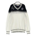 AND PER SE アンパスィ 長袖 ニットセーター ホワイト系 L 【中古】ゴルフウェア メンズ