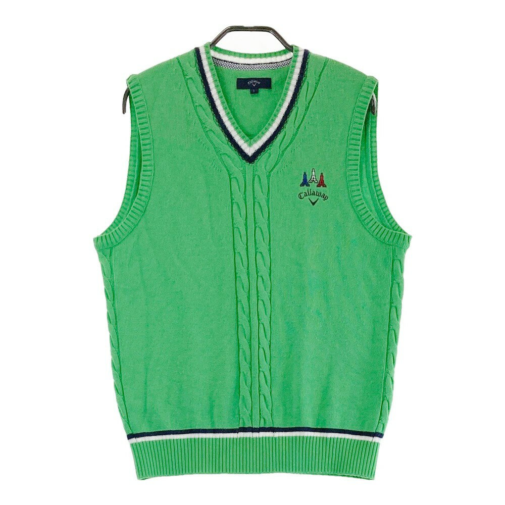 CALLAWAY キャロウェイ ニットベスト グリーン系 L 【中古】ゴルフウェア メンズ