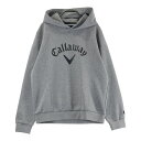 CALLAWAY キャロウェイ ビッグロゴプリント 長袖パーカー グレー系 L 【中古】ゴルフウェア メンズ
