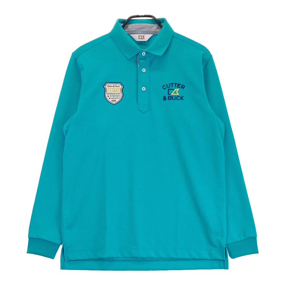 CUTTER&BUCK カッターアンドバック 長袖ポロシャツ 総柄 ブルー系 L 【中古】ゴルフウェア メンズ