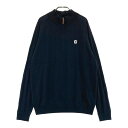 FOOT JOY フットジョイ 2023年モデル ハーフジップ 長袖ニットセーター ネイビー系 2XL 【中古】ゴルフウェア メンズ