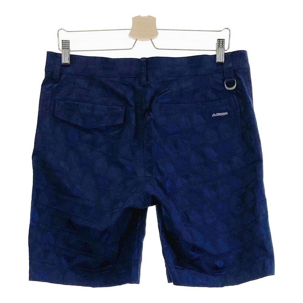 KAPPA GOLF カッパゴルフ ストレッチハーフパンツ 総柄 ネイビー系 L 【中古】ゴルフウェア メンズ