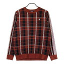 PEARLY GATES パーリーゲイツ ニットセーター チェック柄 ブラウン系 5 【中古】ゴルフウェア メンズ