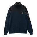 CALLAWAY キャロウェイ タートルネック ニットセーター ネイビー系 L 【中古】ゴルフウェア メンズ