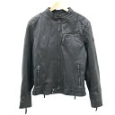 UNION JAP ユニオンジャップ KMI-9011 レザージャケット KAMIKAZE ブラック系 L 【中古】バイクウェア メンズ