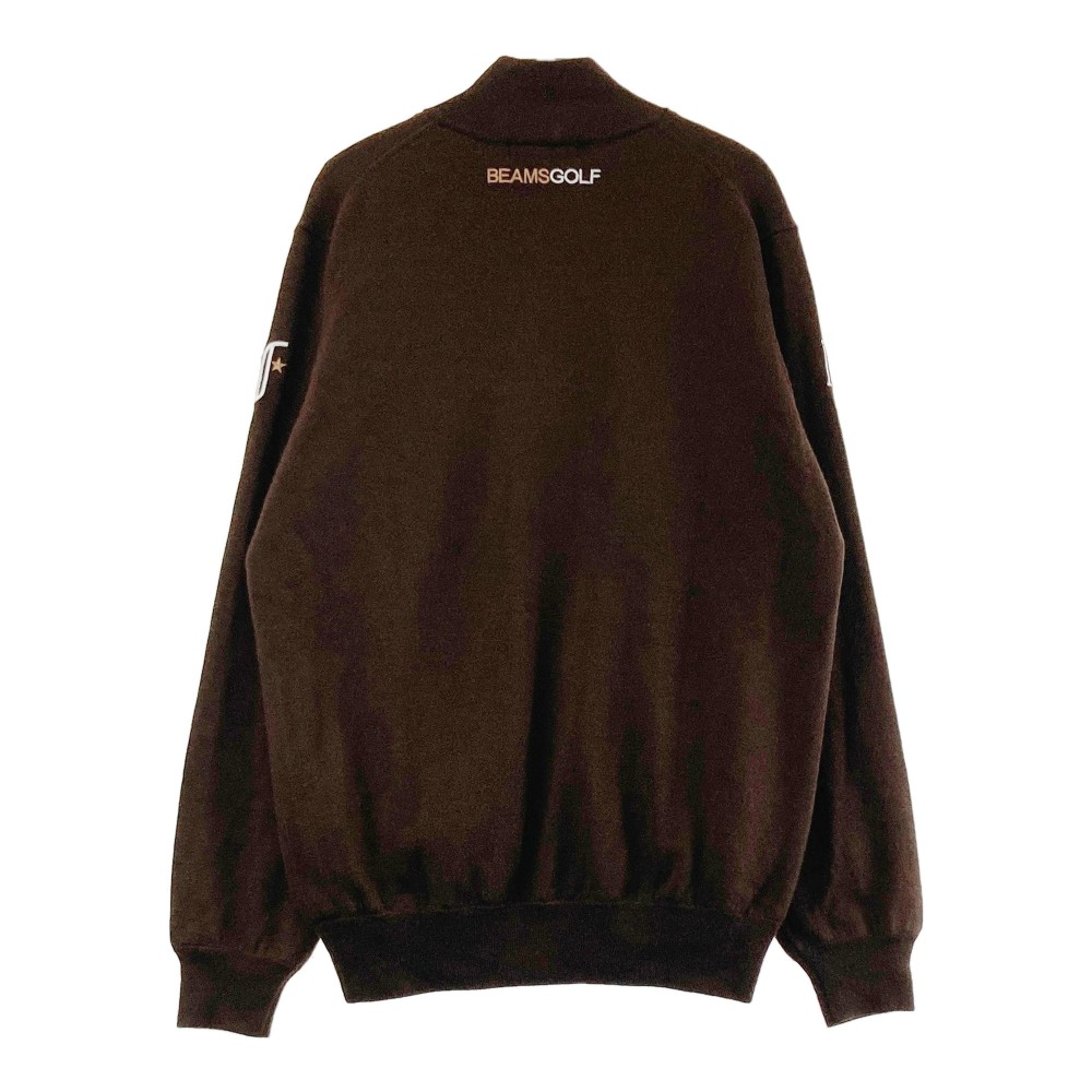 BEAMS GOLF ビームスゴルフ 2023年 裏地付 ニット ジップジャケット ブラウン系 L 【中古】ゴルフウェア メンズ