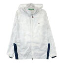 TOMMY HILFIGER GOLF トミー ヒルフィガーゴルフ フード付 ウインド ジップジャケット 迷彩 カモフラ柄 グレー系 M 【中古】ゴルフウェア メンズ