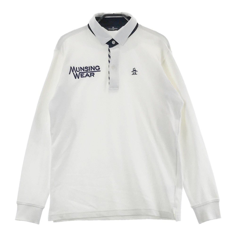 MUNSING WEAR マンシングウェア SG1339 長袖ポロシャツ ホワイト系 M 【中古】ゴルフウェア メンズ
