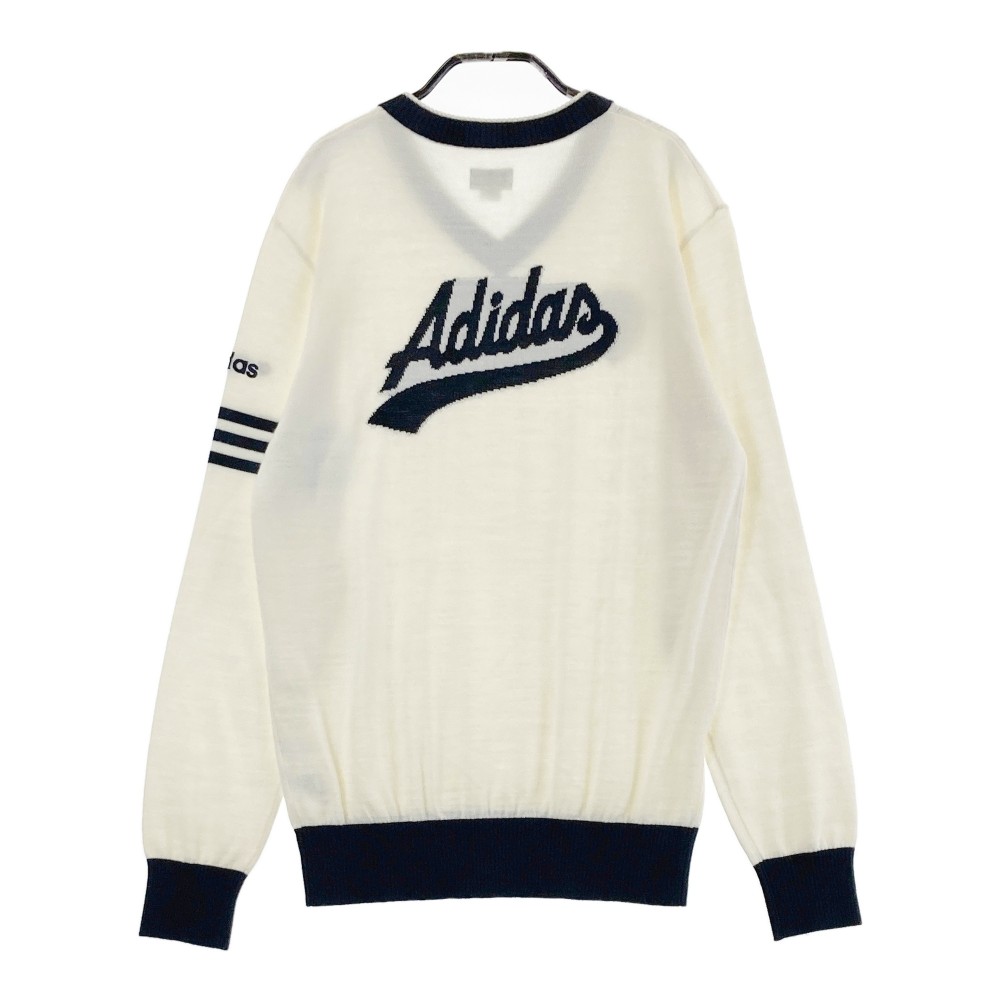 ADIDAS GOLF アディダスゴルフ バイカラー 長袖ニットセーター ベージュ系 M 【中古】ゴルフウェア メンズ