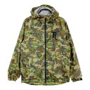 FILA GOLF フィラゴルフ ジップパーカー 裏起毛 カモフラ柄 カーキ系 LL 【中古】ゴルフウェア メンズ