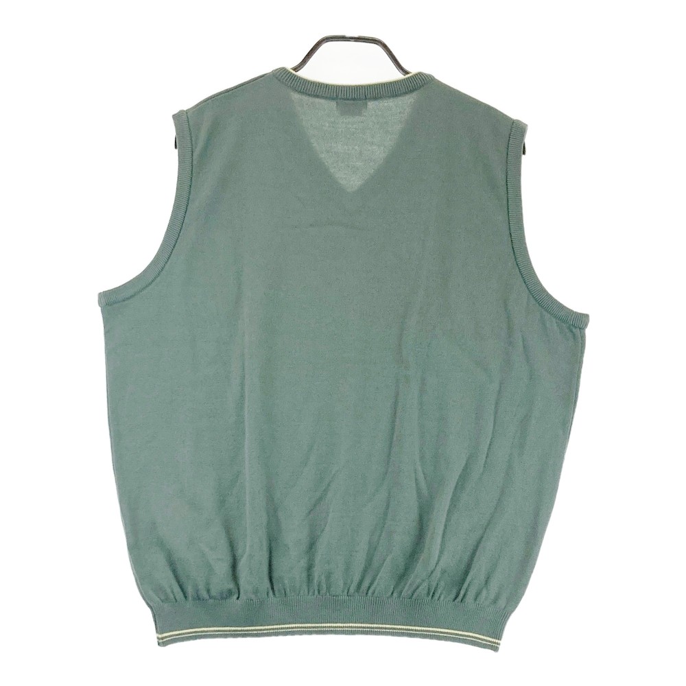MUNSING WEAR マンシングウェア 2023年モデル ウール混 ニットベスト 刺繍 カーキ系 3L 【中古】ゴルフウェア メンズ