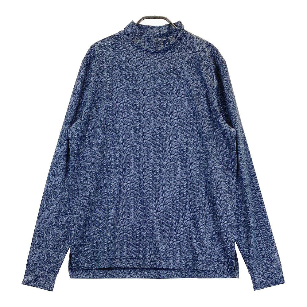 FOOT JOY フットジョイ ハイネック 長袖Tシャツ 総柄 ネイビー系 L 【中古】ゴルフウェア メンズ