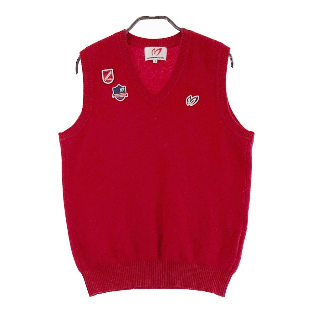 MASTER BUNNY EDITION マスターバニーエディション カシミヤ ニット ベスト レッド系 4 【中古】ゴルフウェア メンズ
