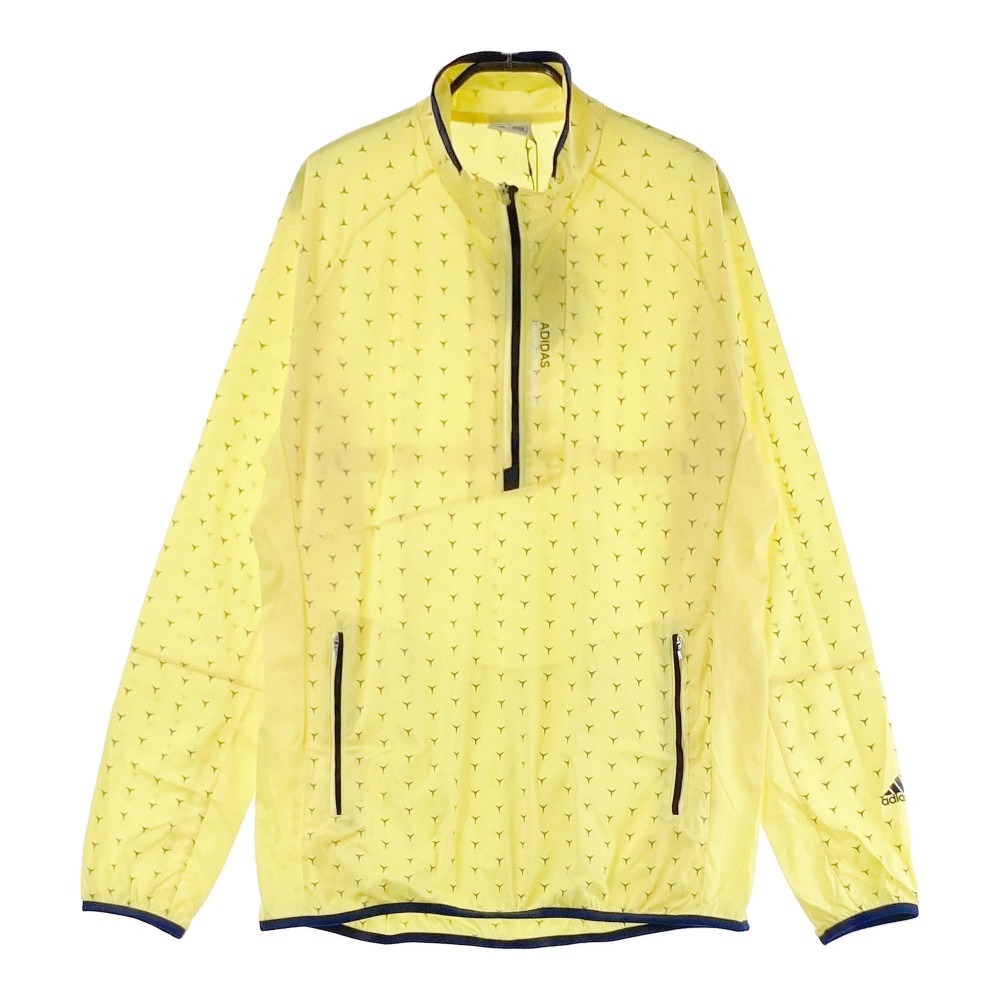 ADIDAS GOLF アディダスゴルフ AF7845 ハーフジップ ナイロン プルオーバー 総柄 イエロー系 O 【中古】ゴルフウェア メンズ