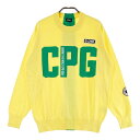 CPG GOLF シーピージーゴルフ ニットセーター ビッグロゴ イエロー系 2 【中古】ゴルフウェア メンズ
