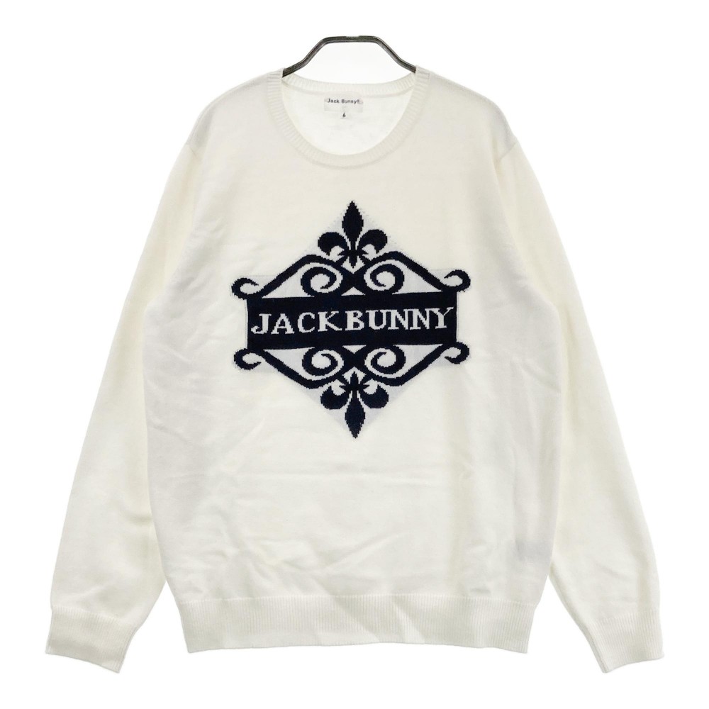 JACK BUNNY ジャックバニー ウール混 ニットセーター ホワイト系 6 【中古】ゴルフウェア メンズ