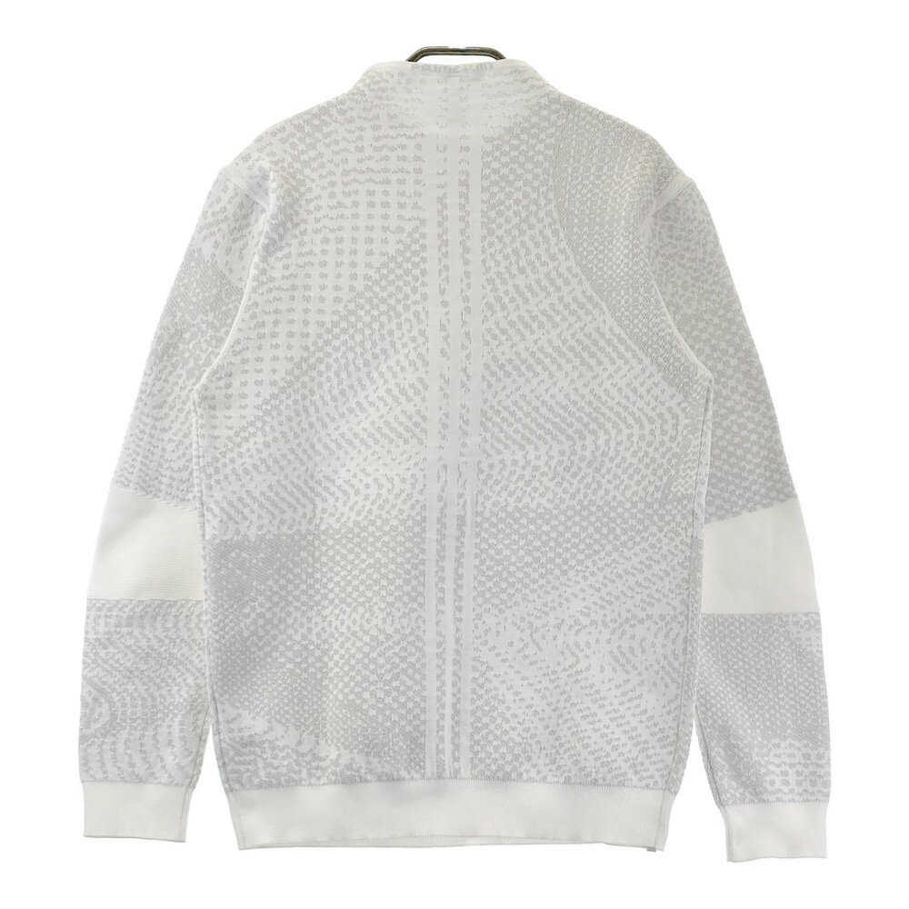 ADIDAS GOLF アディダスゴルフ HM7626 長袖ニットセーター 総柄 ホワイト系 L 【中古】ゴルフウェア メンズ