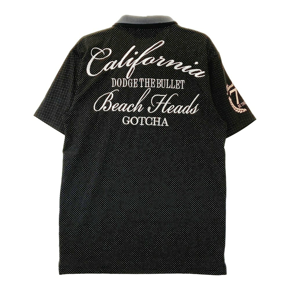GOTCHA ガッチャ 半袖ポロシャツ ドット柄 ブラック系 XL 【中古】ゴルフウェア メンズ