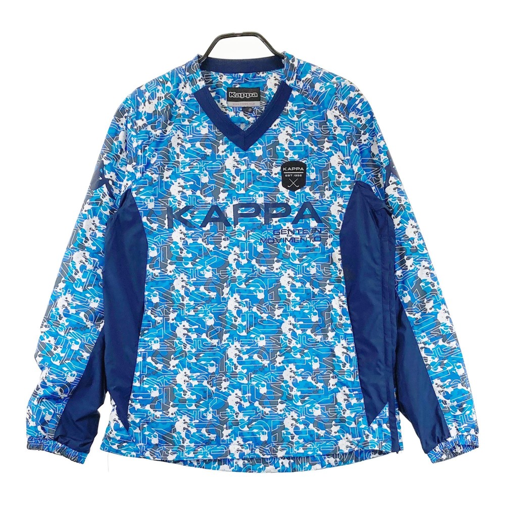 KAPPA GOLF カッパゴルフ 裏メッシュ 長袖ブルゾン ジャケット カモフラ総柄 ブルー系 O 【中古】ゴルフウェア メンズ