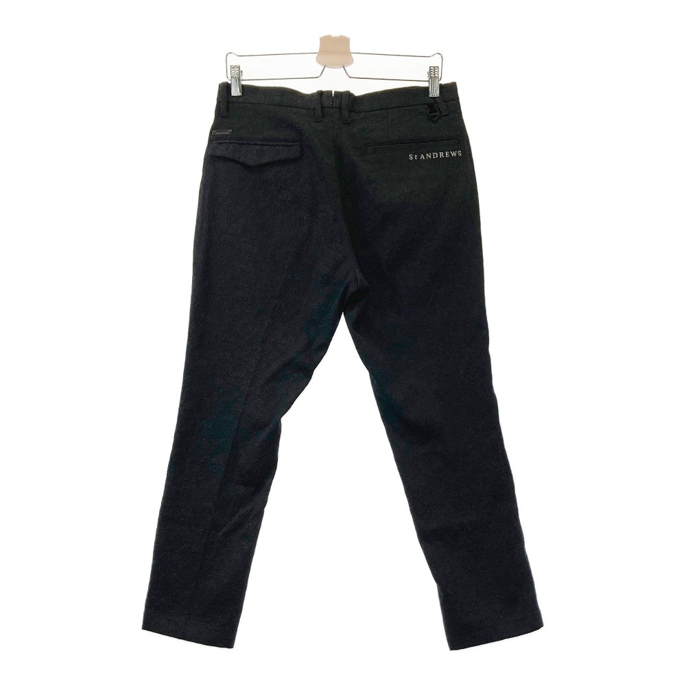 ST ANDREWS セントアンドリュース ラメジャガード パンツ 総柄 ブラック系 M 【中古】ゴルフウェア メンズ