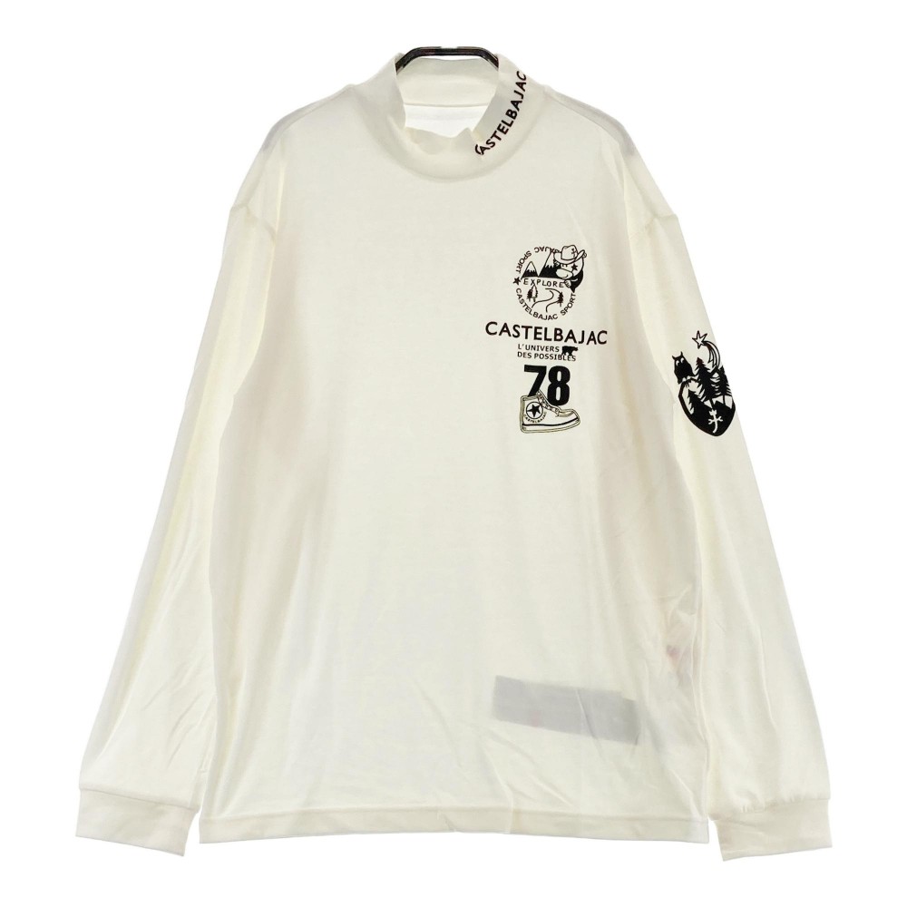 CASTELBAJAC カステルバジャック 長袖ハイネックTシャツ ホワイト系 48 【中古】ゴルフウェア メンズ